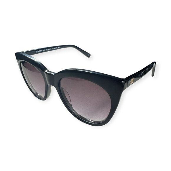 Le Specs Supermoon Cateye Black Sunglasses Purple Gradient Lenses w/ Case main image 5